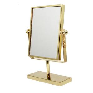 Espejo de Escritorio Decorativo Rectangular Dorado, Espejo Dorado para Maquillaje, Espejo Dorado de Alta Calidad para el Rostro - Product Image 6