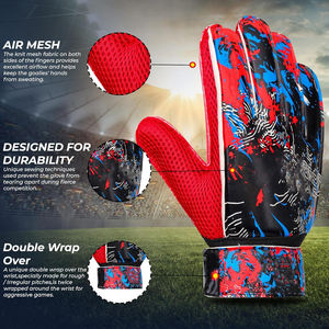 Direct Factory Latex Waterproof Adjustable Wrist <b>Strap</b> Full Finger Breathable Football Goalkeeper Gloves Professional Soccer - Product Image 4