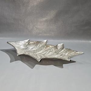 Plateau à feuilles de service poli antique Home Hotel Restaurant Parties Leaf Design Plateau classique en aluminium - Product Image 2