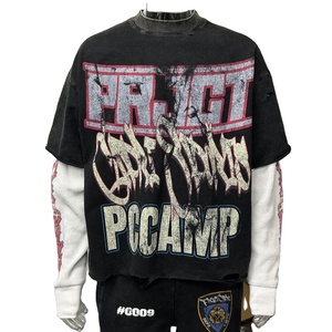 เสื้อยืดเทอร์รี่ผ้าฝ้าย 100% สำหรับผู้ชาย แบบสั่งทำพิเศษ แขนสั้นสองชั้น พิมพ์ลาย DTG ทรงโอเวอร์ไซส์ น้ำหนัก 300 กรัม ใส่สบาย - Product Image 1
