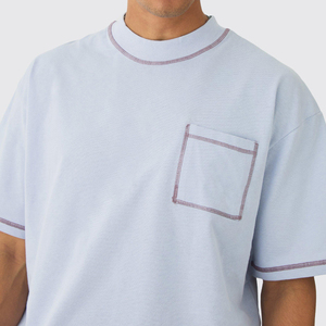 Men's High Quality Half Sleeve Length T-Shirts <b>Shorts</b> Set Customizable Logo Breathable Printed Contrast Stitching Front <b>Pocket</b> - Product Image 2