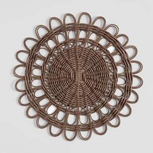 Sets de table et dessous-de-plat en rotin naturel tressé à la main, style moderne, pour salle à manger, thé, vacances, Noël, cuisine, assiettes de présentation en osier - Product Image 6