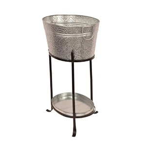 Seau à glace Iron Chill Harmony avec support en fer et un plateau de service pour le stockage de boissons fraîches de bière pour la fête en plein air indienne - Product Image 1