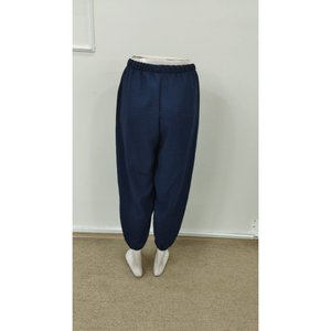 Pantalon pour femme avec ceinture élastique et détails boutonnés, 36568 - Bleu marine - Product Image 6
