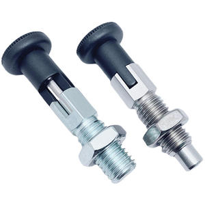 Piston à ressort personnalisé en usine, non standard, autobloquant, avec bouton de positionnement, pour indexage et fixation automatisée - Product Image 1