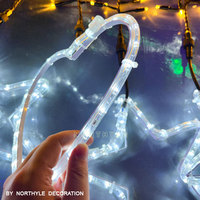 Guirlande lumineuse LED 2D personnalisée pour Noël, motif étoile et cœur, cadre métallique, indice de protection IP65, pour place publique et parc