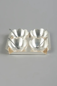 Quatre Wati enduits d'argent avec plateau - Product Image 3