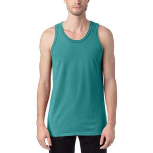 Camisetas sin mangas de algodón de alta calidad para hombre, camisetas sin mangas con cuello redondo, ropa de gimnasio de calle alta, diseño de punto transpirable, opciones de talla grande - Product Image 1