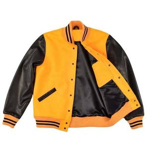 Veste universitaire en cuir à col rabattu avec broderie de lettres sur le devant, style streetwear décontracté, personnalisable OEM - Product Image 2