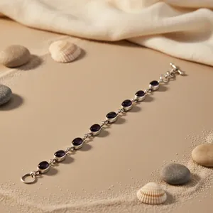 Pulsera de Plata 925 con Bisel de Ónix, Moderna, para Mujer, Uso Diario, Regalo - Product Image 3