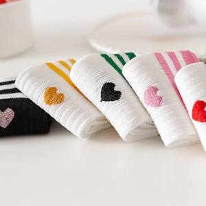 Wholesale Cotton Crew <b>Socks</b> <b>Men</b> Women with Striped Cuff and Embroidered Heart Soft Casual <b>Sock</b> from Vietnam Manufacturer - Product Image 6