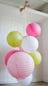 Lanterne en papier ronde en soie vietnamienne, colorée, 20-60 cm, pour mariage, festival, fête, Noël, décoration intérieure, suspendue, faite à la main, fabriquée en usine - Product Image 3
