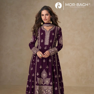 Collection Costume Designer Chinon Salwar Catalogue complet disponible au tarif de gros, prix de gros collection de mariage. - Product Image 1