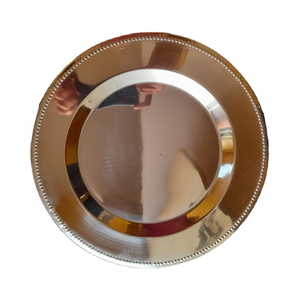 จานกลมโลหะสีทองคลาสสิกหรูหราจานรับประทานอาหารทำด้วยมือขัดเงาสำหรับงานเลี้ยง - Product Image 1