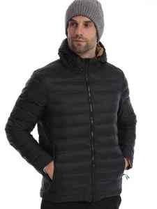 เสื้อแจ็กเก็ตมีฮู้ดกันน้ำกันลมระบายอากาศผ้าฝ้ายเติมความอุ่นกลางแจ้งโลโก้ด้านหน้าตั้งได้ยาว - Product Image 2