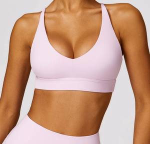 2025 gros personnalisé élastique femmes Gym Fitness sport soutien-gorge de haute qualité Sexy mince sangle Yoga soutien-gorge Simple mode en gros - Product Image 5