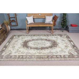 พรมตุรกีขนาด 5.5x8.9 ฟุต พรมวินเทจขนาดใหญ่ พรมขอบสีน้ำตาล - Product Image 2