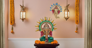 Vintage Style Ganesha Idol Statue Aluminium and Brass Wall Hanging for Door or Wall <b>Decor</b> Gift Idea - Product Image 5