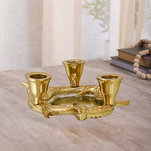 Bougeoir en métal pour pieds de pieuvre en or fini pour décoration de Noël Pilier de bougie fait main pour décoration de bougies - Product Image 3