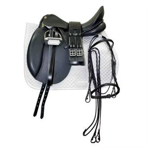 Ensemble de sellerie d'équitation anglaise, équipement d'équitation, selle aspect cuir avec longe et rênes - Product Image 3