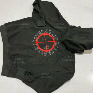 เสื้อฮู้ดผ้าคอตตอนผ้าฟลีซพิมพ์ลาย BJJ เอฟเฟกต์สีเทาควันแบบหลวมสำหรับกีฬาและลำลอง - Product Image 1