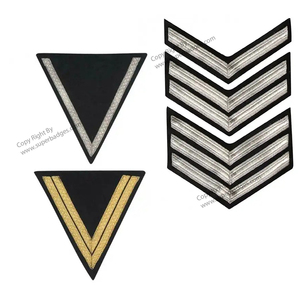 Chevron Rank bordado a mano lingotes de oro hoja de arce con rayas ceremonial Chevron parche insignia uniforme accesorio - Product Image 4
