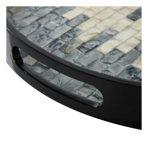 Ensemble de 3 plateaux de service ronds incrustés de mop fabriqués à la main au design de luxe le moins cher du Vietnam - Product Image 5