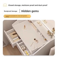 Ensemble coiffeuse moderne avec miroir, rangement multifonctionnel, meuble de maquillage compact pour chambre d'appartement