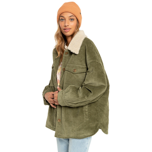 <b>Spark</b> Clothing <b>Top</b> Sell Ladies Corduroy Jackets Fur Liner Turn-down Collar Custom Made Breathable Winter Fashion Streetwear - Product Image 3