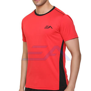 เสื้อยืดออกกำลังกายแขนสั้นของผู้ชายผ้าคอตตอนแห้งเร็วแบบหลวมระบายอากาศได้ดี100% - Product Image 3
