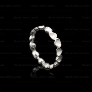 Top vente de haute qualité 925 en argent Sterling 3mm coeur éternité bande Semi montage blanc lunette réglage anneau pierre bijoux résultats - Product Image 3