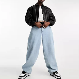 Nouvelle mode de vestes en cuir pour hommes veste en cuir grande taille veste de moto coupe ajustée grande taille pour hommes col montant boutonné - Product Image 2