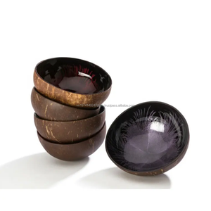 Juego de cuencos de coco ecológicos hechos a mano, laca Natural, venta al por mayor, hecho en Vietnam - Product Image 2
