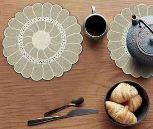 แผ่นรองแก้วหินชนวนสีเขียวประดับลูกปัดขนาด14นิ้วสำหรับตกแต่งห้องครัวและบ้าน - Product Image 1