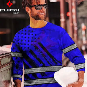 Chemise de sécurité réfléchissante haute visibilité ANSI Classe 1 imperméable pour les travailleurs du bâtiment, logo personnalisé, impression par sublimation - Product Image 5