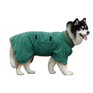 Microfiber Pet Bathrobe Soft and Highly Absorbent Dog Body <b>Towel</b> with Quick Dry Hood and Adjustable Collar Waist Fashion Style - Product Image 4