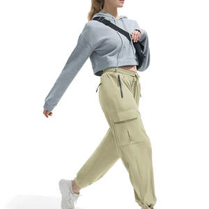 กางเกงคาร์โก้ทรงหลวมขนาดใหญ่สำหรับผู้หญิง สวมใส่สบาย ทรงหลวม ระบายอากาศได้ดี เอวกลาง ผ้าไนลอน/ผ้าฝ้าย มีกระเป๋าหลายช่อง กางเกงแฟชั่น - Product Image 5