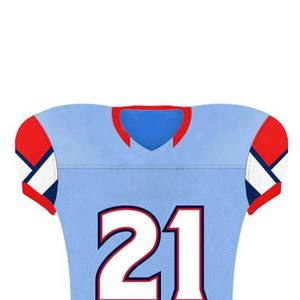 Custom American <b>Football</b> Uniform Light Blue Red <b>White</b> Printed Jersey and Pants Set Team Sportswear - Product Image 4
