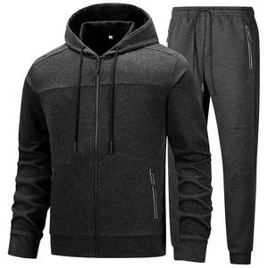 Chándal de lana de algodón 100% pesado informal de invierno de proveedor OEM personalizado conjunto de Sudadera con capucha para hombre 450 GSM Kangaroo Pocket Low MOQ - Product Image 4