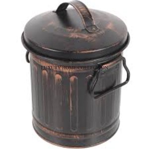 Authentic antique-finished <b>galvanized</b> metal charcoal <b>bucket</b> with a curved handle for a comfortable grip and easy portability - Product Image 2