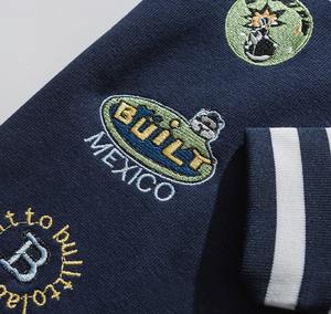 Chaqueta universitaria con diseño de logotipo personalizado OEM, cuerpo de lana verde y mangas de cuero auténtico blanco, chaqueta de béisbol Letterman - Product Image 3