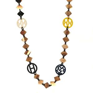 Collier en corne de buffle naturel marron et violet fait à la main accessoire de Style religieux indien écologique produit accessoire fait à la main - Product Image 4