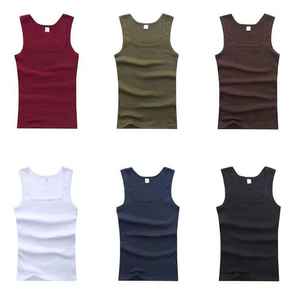 High Quality Breathable Plus Size Men's Summer Gym Fitness Tank Top Custom Plain Ribbed New Design Knitted Spandex/Cotton Casual - Product Image 1