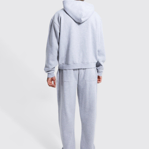 OEM Customize Men Two Piece Sets Custom Distress Embroidered Designs Zip Tracksuits Acid <b>Washed</b> Heavyweight Winter Outwear - Product Image 4