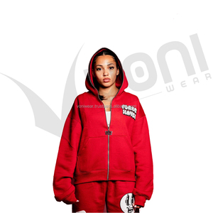 Chándal de invierno lavado con ácido unisex, conjunto de 2 piezas, bordado desgastado personalizado, pantalones acampanados desteñidos al sol, respetuoso con el medio ambiente para hombres - Product Image 2