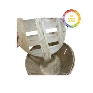 Recipiente de madera de acacia duradero con tapa, cesta hecha a mano ecológica adecuada para mantener productos agrícolas de mariscos - Product Image 2