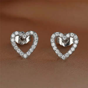 Pendientes de Plata 925 con Diamantes para Adorables Gemelos - Product Image 1