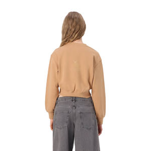 Novedades: Sudadera con Capucha Oversize Casual para Mujer, Estilo Urbano, Invierno, 320 GSM, Personalizable, Color Beige, 100% Algodón - Product Image 3