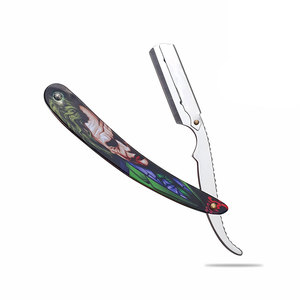 High Quality Men's Straight <b>Edge</b> Barber Razors Premium Plastic Handled Hair Cutter and Throat Shaver for Shaving Beards - Product Image 1