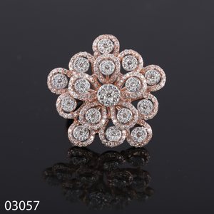 แหวนหมั้นเพชรที่โตในห้องแล็บชุบโรสโกลด์ของผู้หญิงมีการตัดที่ยอดเยี่ยมเพื่อรับการรับรองเครื่องประดับสำหรับปาร์ตี้อินเทรนด์ - Product Image 3